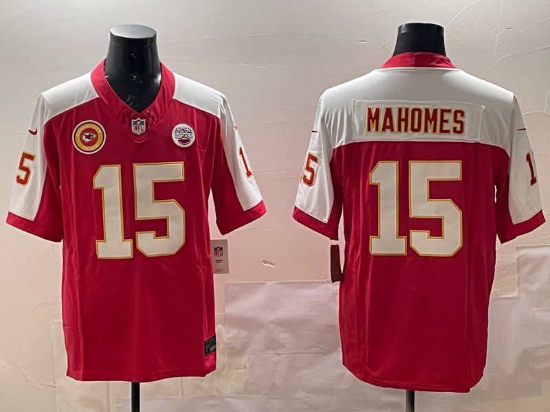 Men Kansas City Chiefs 15 Mahomes Red Thanksgiving four generations 2025 Nike Limited NFL Jersey style 4
